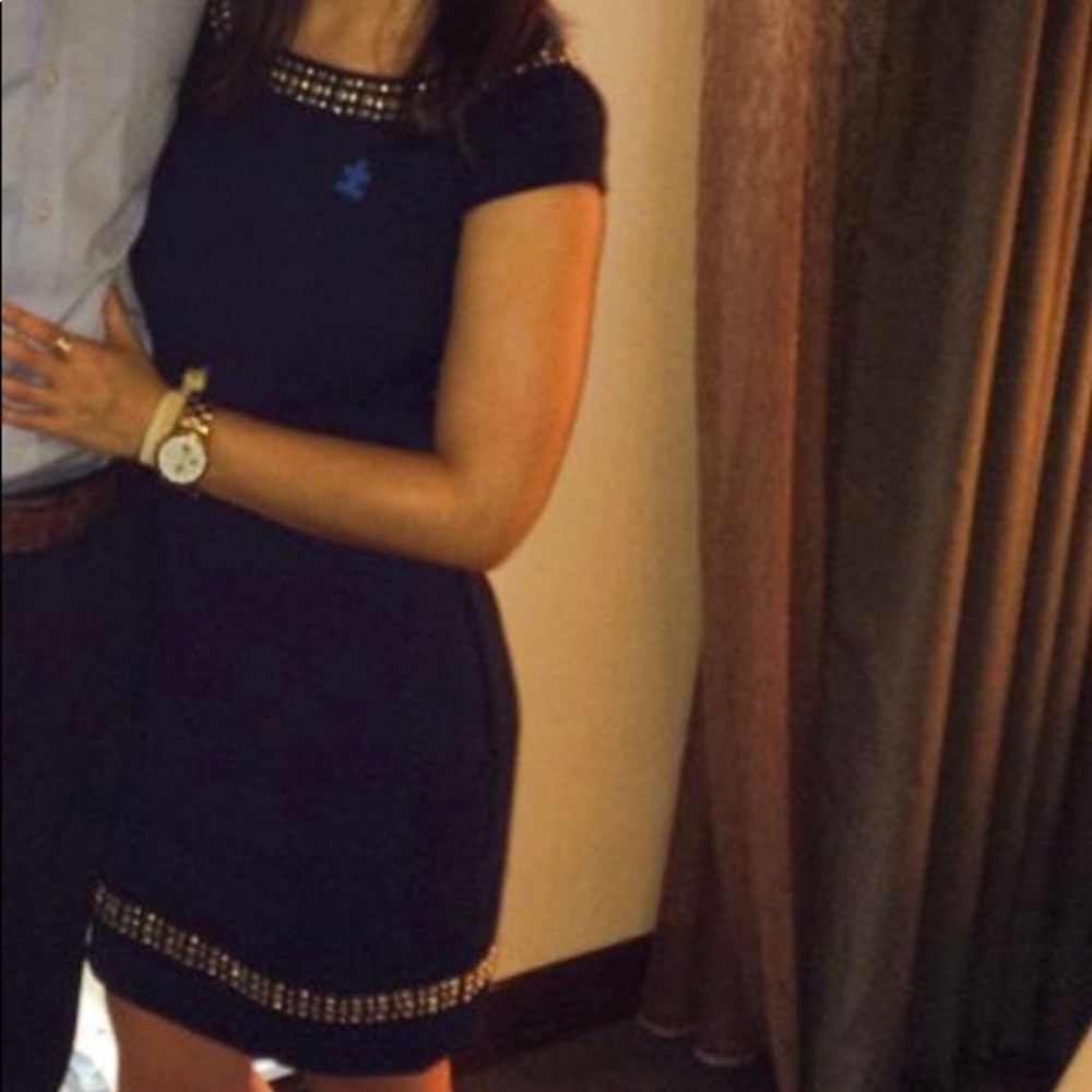 Classic Lilly Pulitzer Navy and Gold Mini Dress